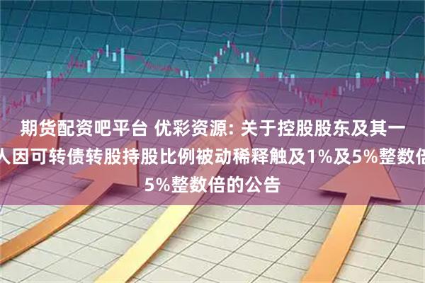 期货配资吧平台 优彩资源: 关于控股股东及其一致行动人因可转债转股持股比例被动稀释触及1%及5%整数倍的公告
